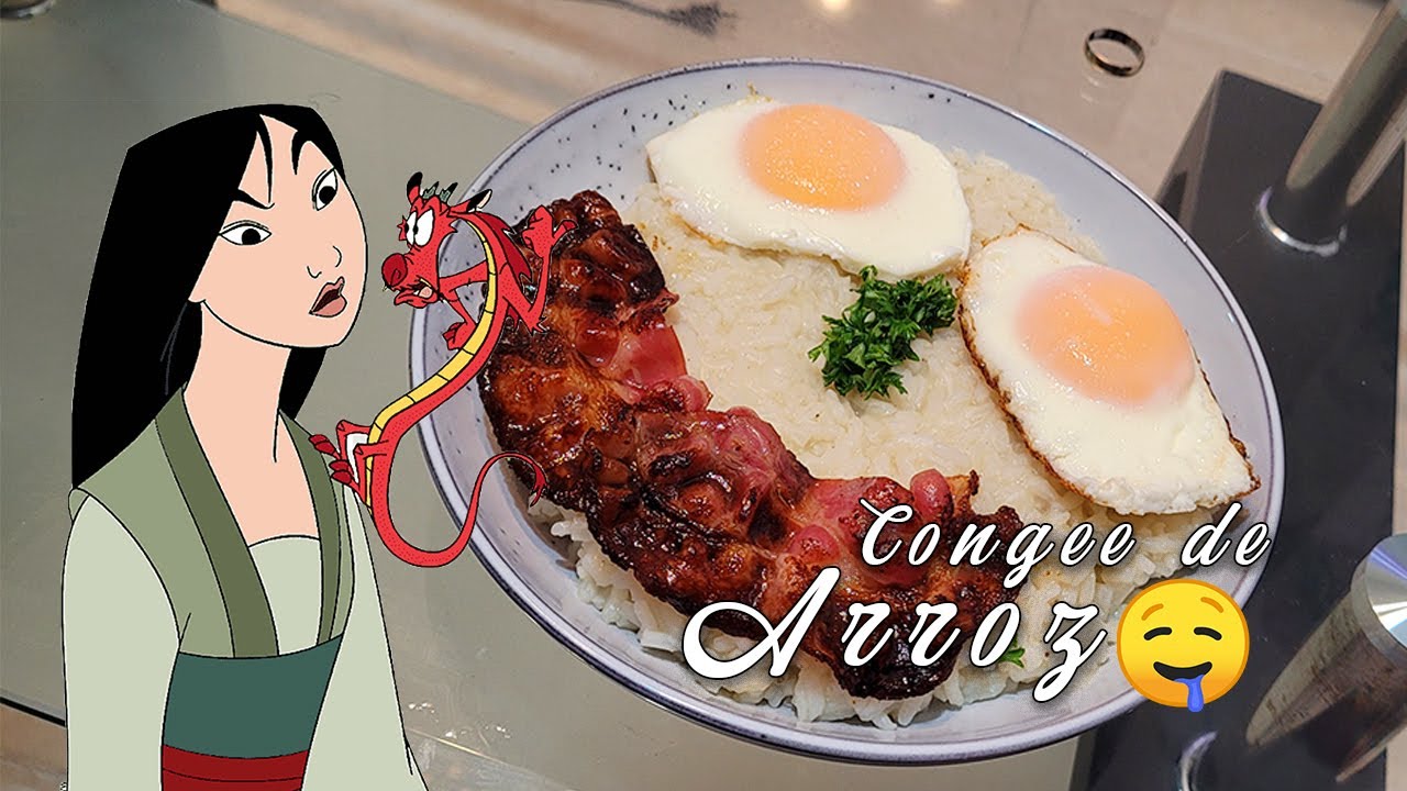 RECETAS DE PELICULAS 🥓🥚🍛 cómo hacer congee de arroz 🤤 DE MULAN 😍 CON HONIBER