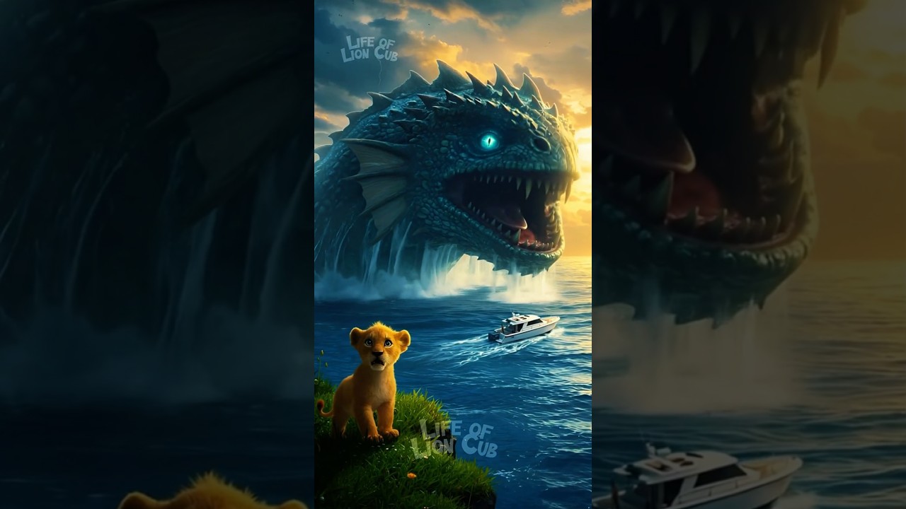 Lion cub rescued little one from Leviathan the sea monster. Very emotional story | Lifeoflioncub