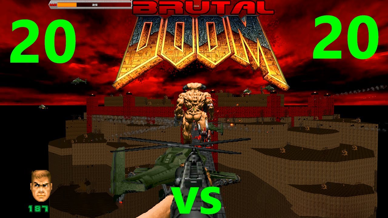 Cyberdemon vs ZombieHelicopter - Brutal Doom Epic Battle!