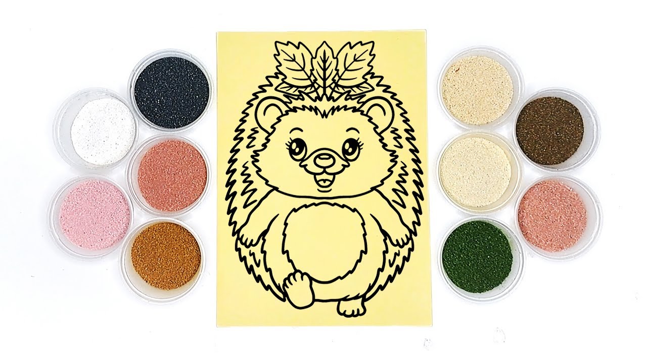 Happy Hedgehog Sand Coloring &ndash; Relaxing & Satisfying Art Video