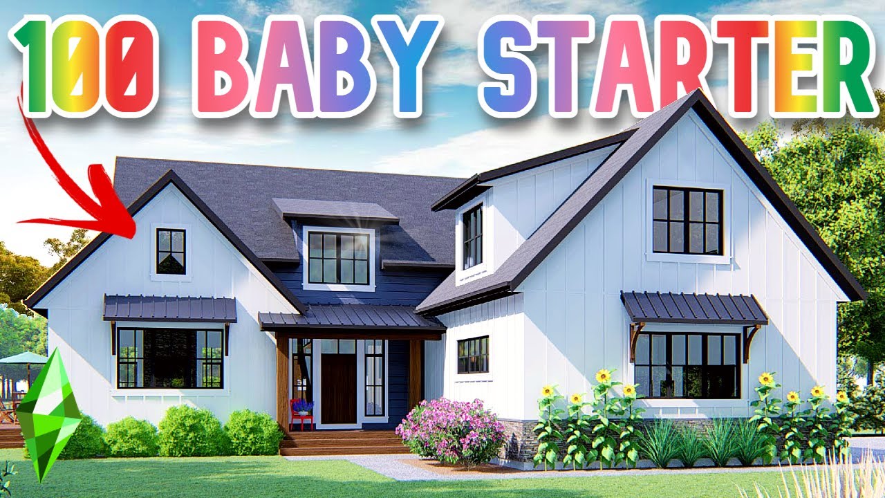 I Built a STARTER Home for the 100 Baby Challenge ~ Sims 4 House Building (No CC)