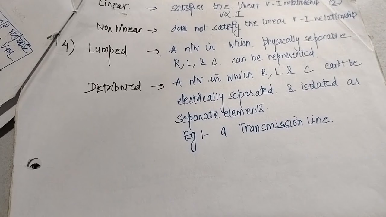 LINEAR,NONLINEAR,LUMPED AND DISTRIBUTED ELEMENTS