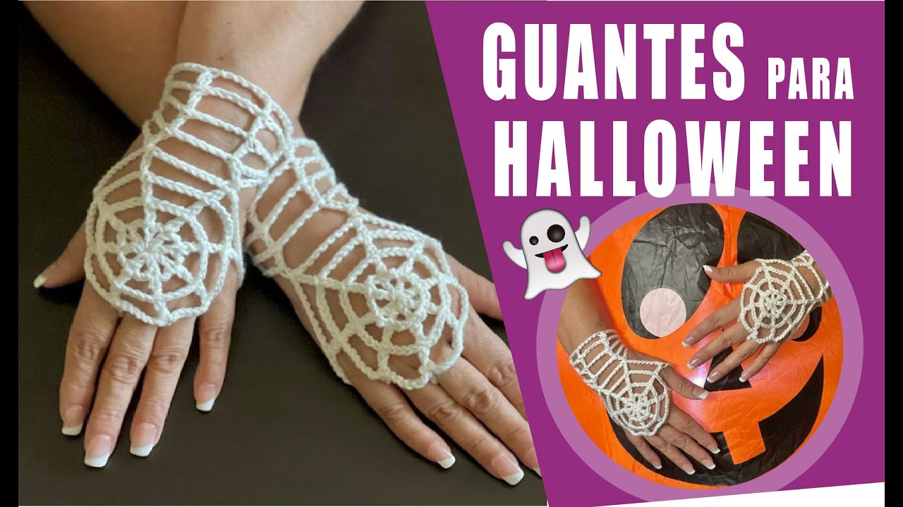CÓMO TEJER UNOS GUANTES PARA HALLOWEEN O DÍA DE MUERTOS 🎃🎃 EN GANCHO O CROCHET / CON LAURA CEPEDA