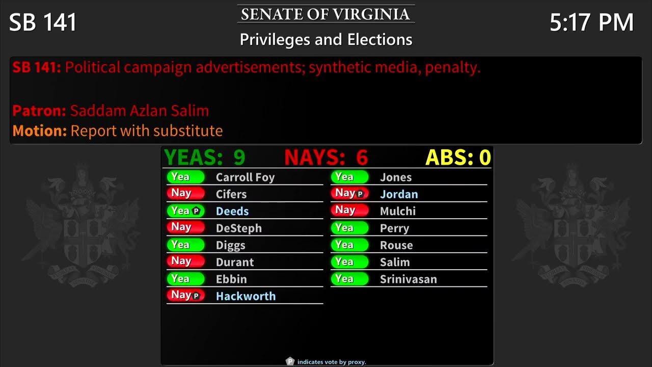 Senate of Virginia: Privileges and Elections on 2026-02-10 [Finished]