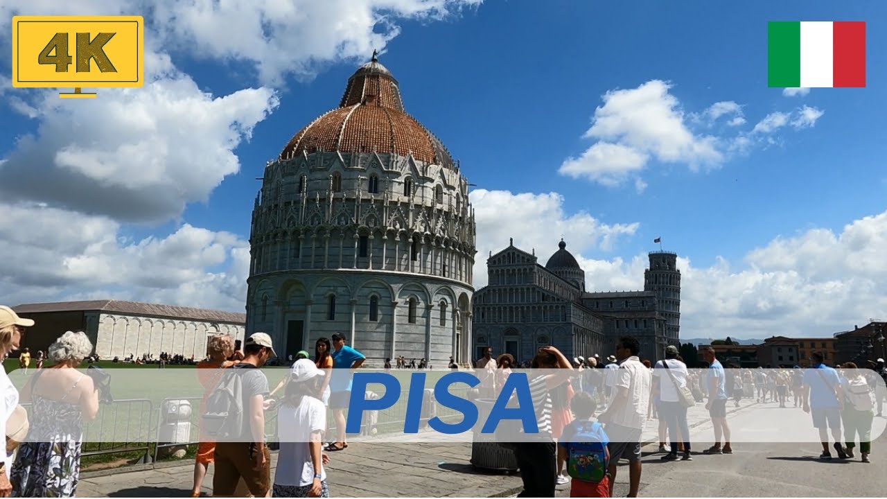 Pisa, Italy, you must visit these places, starting from the leaning tower, summer walk in Tuscany 4K