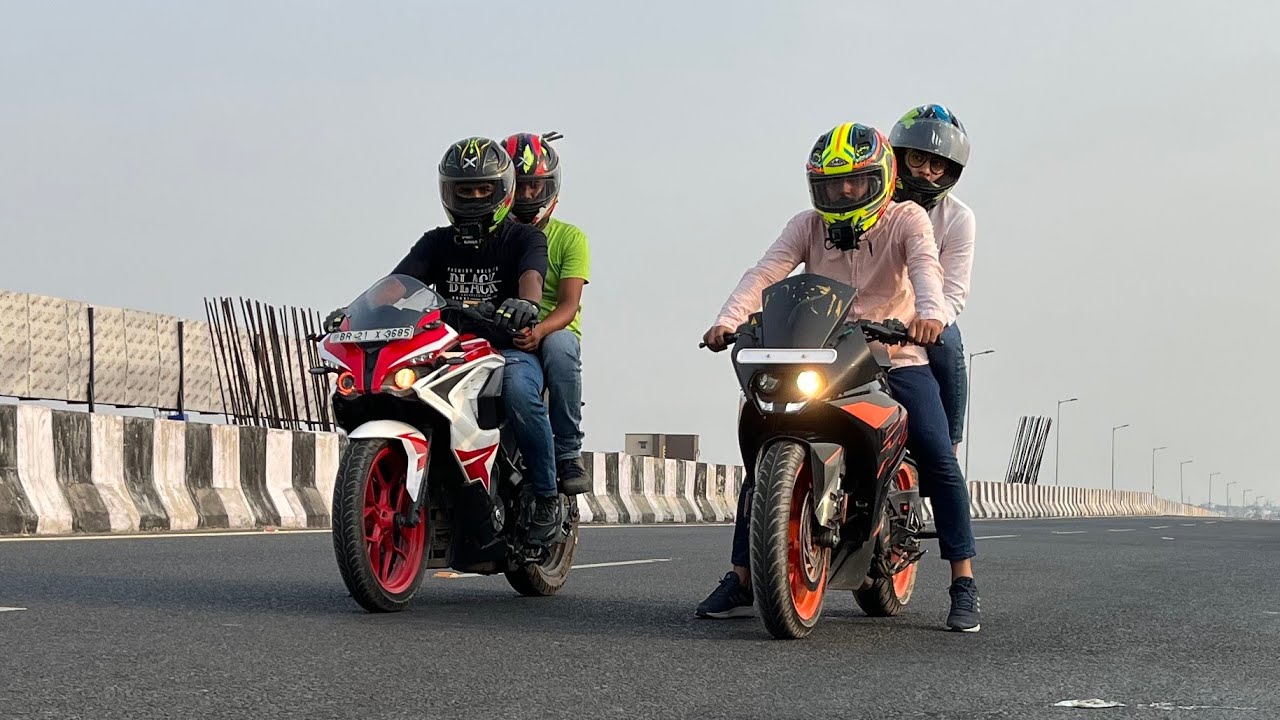 KTM Rc200 Vs Pulsar Rs200 Double Loding Race