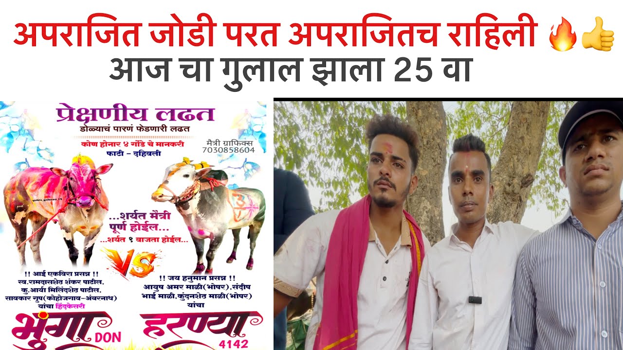 अपराजित जोडी परत अपराजितच राहिली 🔥👍| आज चा झाला 25 वा गुलाल 👍