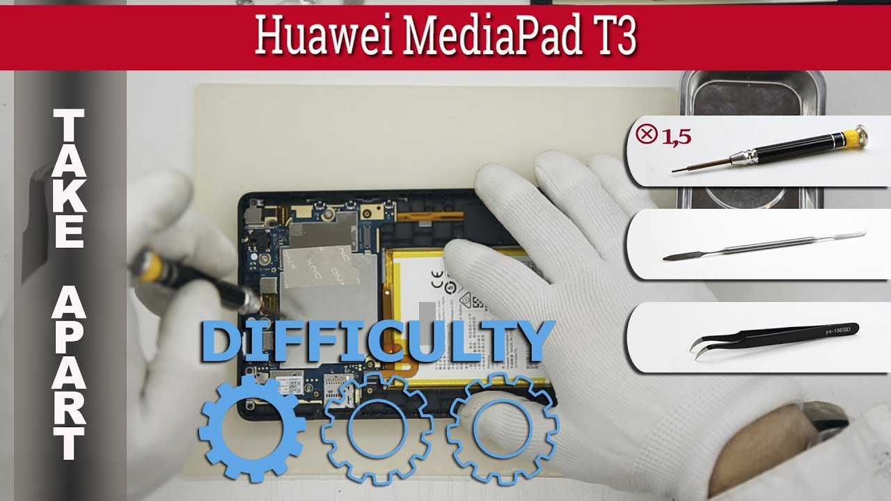 Как разобрать 📱 Huawei MediaPad T3 (bg2-w09) Разборка и ремонт
