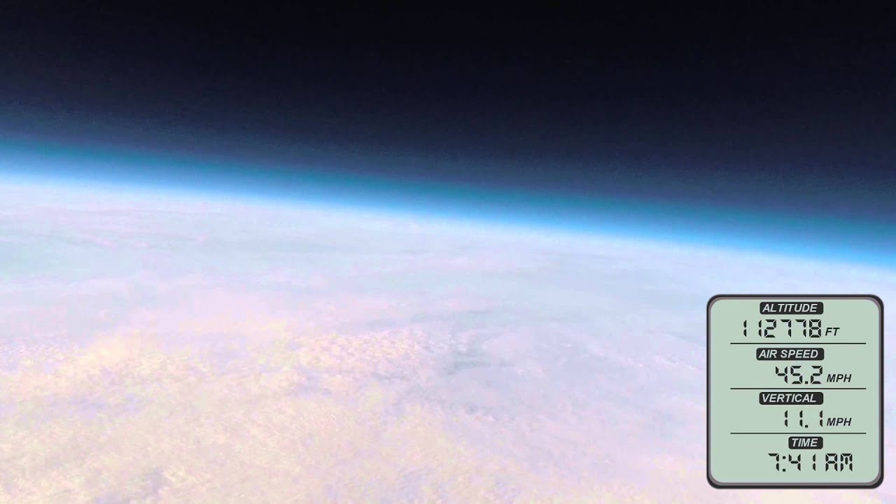 Sunrise high altitude balloon to the edge of space over Texas