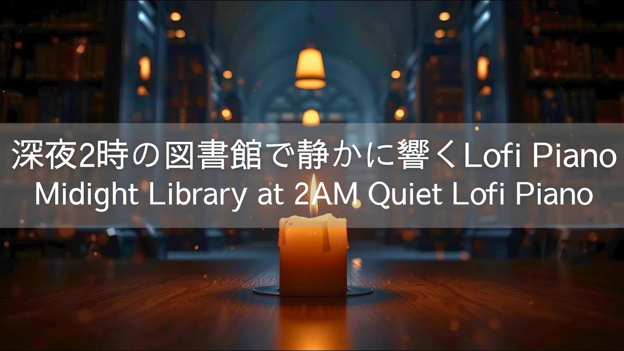 【作業用BGM/60分】深夜2時の図書館で静かに響く lo-fi piano  -  Midnight Library at 2AM Lofi Piano for Study & Focus