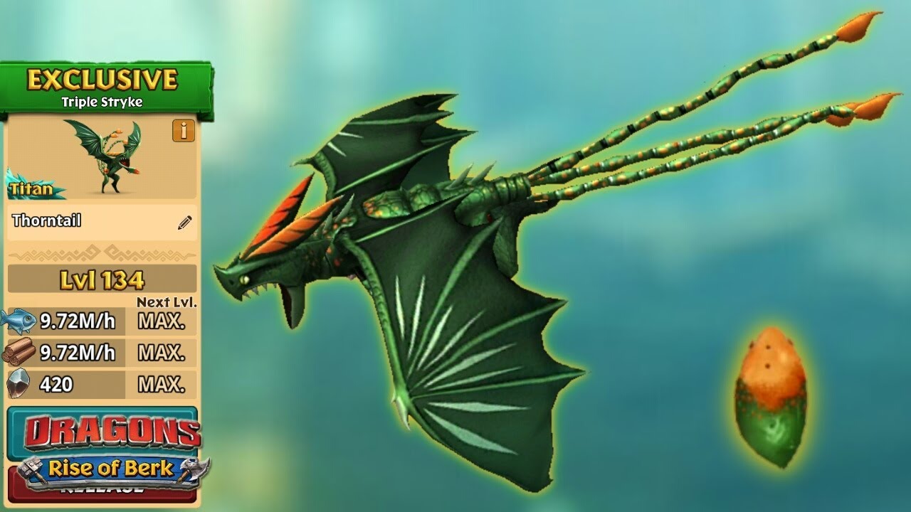 Thorntail (New Exclusive Triple Stryke) Max Level 134 | Dragons: Rise of Berk