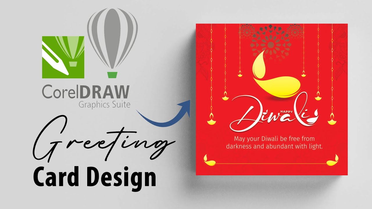 How To Design Diwali Greeting Card | Learn CorelDraw Step By Step