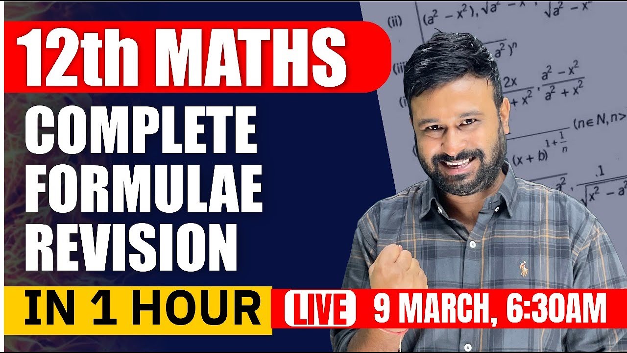 12th Maths Complete Formulae Revision 🔥In One Hour | Class 12 Maths Boards 2024