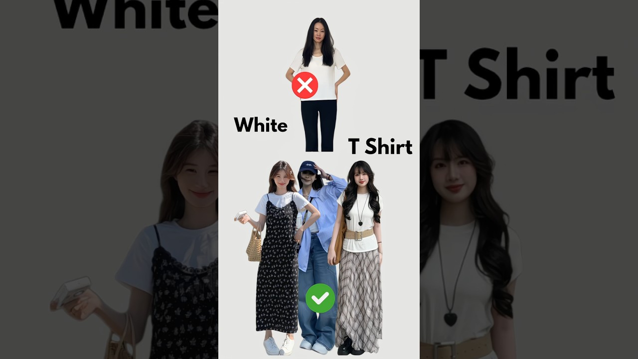 5 Better Ways to Wear White T-shirt #koreanfashion #stylingtips #ulzzangfashion #ulzzang