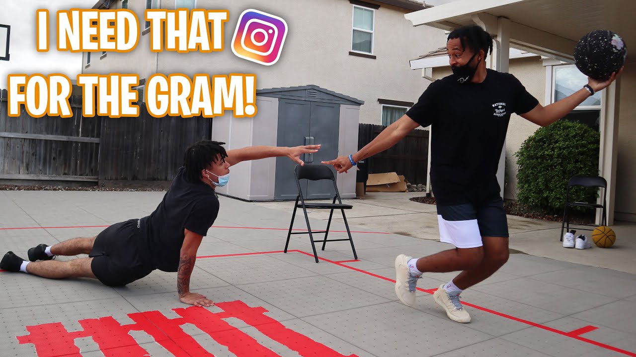 I Need That For The Gram Basketball Challenge | FIRST VIDEO IN THE NEW BACKYARD!!