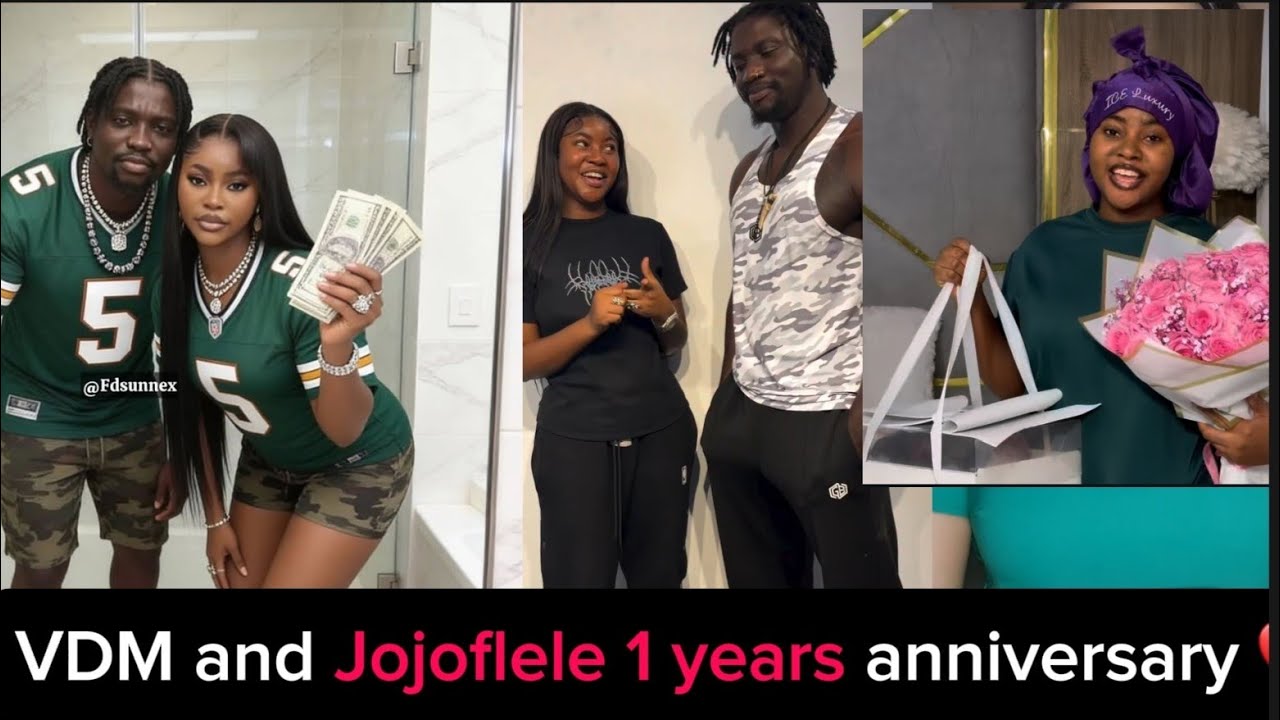 VDM and Jojoflele celebrates 🍾 one year anniversary in Abuja, vdm your blushing 🤣😱
