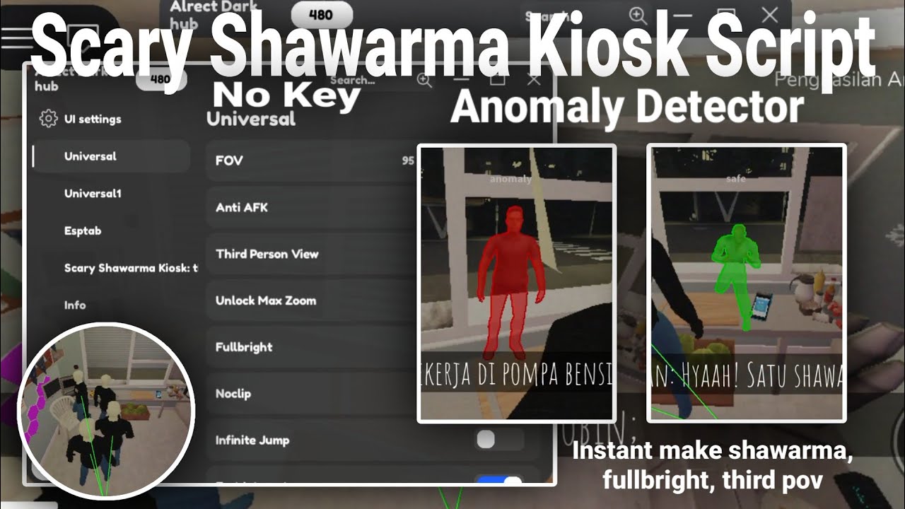 SCARY SHAWARMA KIOSK SCRIPT *NEW* | ANOMALY DETECTOR, FULLBRIGHT, AUTO RUN, THIRD PERSON, AND MORE