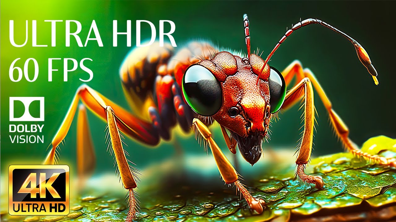 MICROSCOPIC WORLD 4K Videos HDR 60fps - Peaceful Music With Dolby Vision Film (Colorful Dynamic)