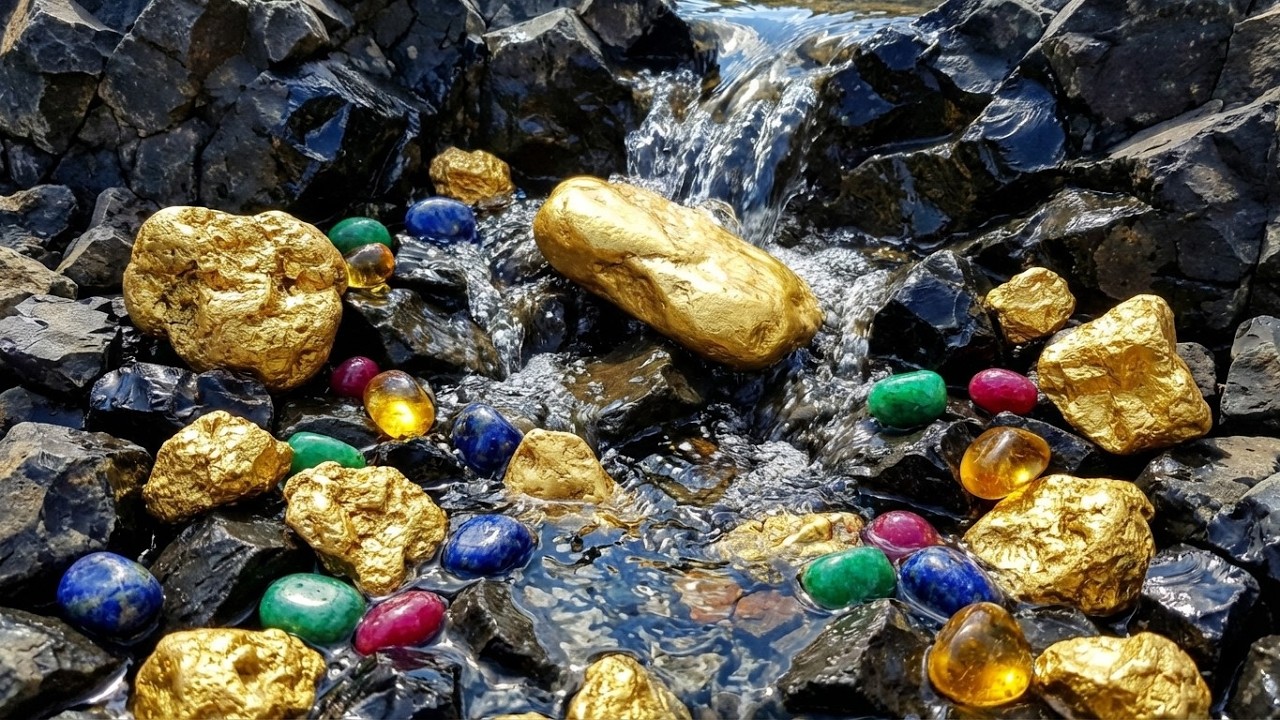Gold Rush Discovery! Massive Gold Nuggets & Precious Gemstones Found in Rocky Stream