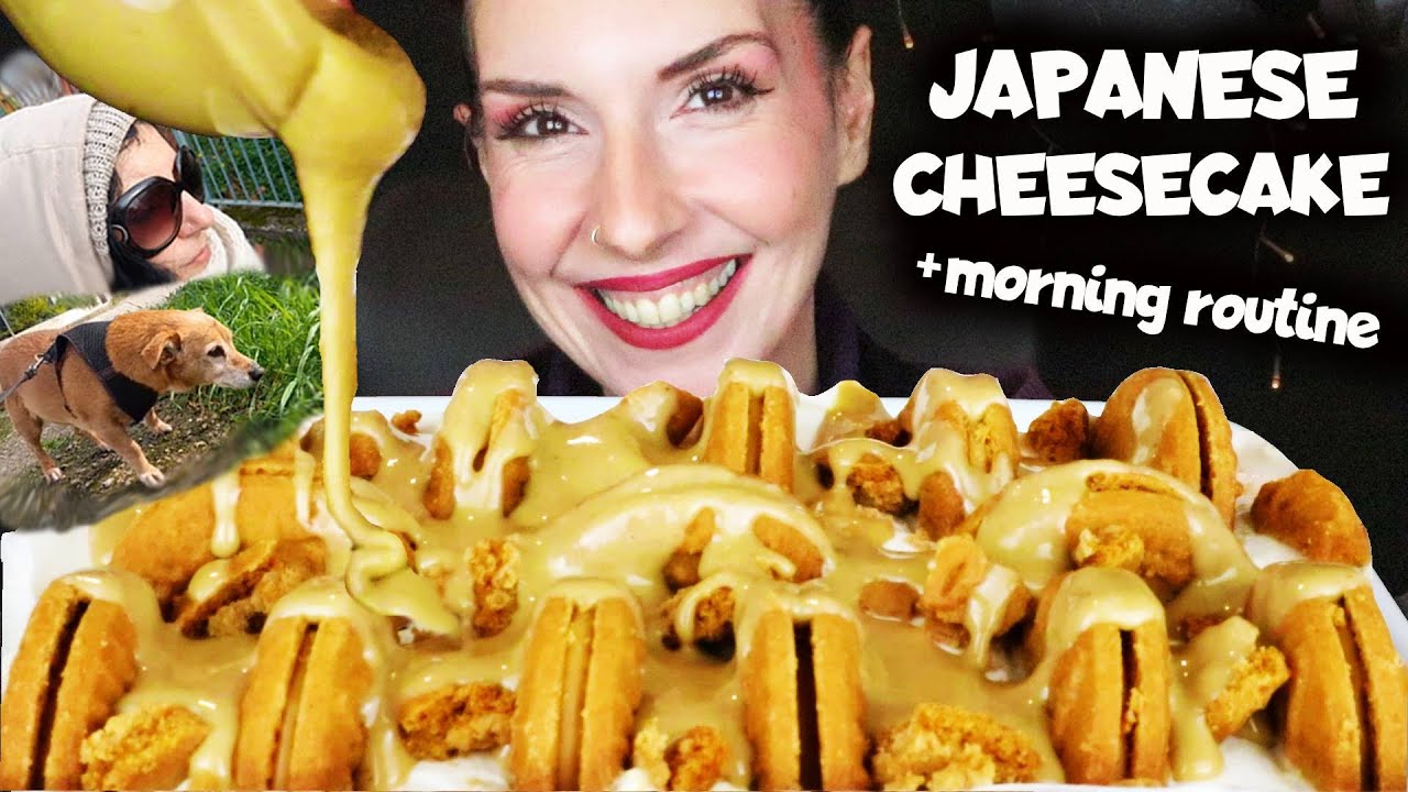 Вирусный японский чизкейк 🍰 + Утренняя рутина 🥱 | Мукбанг - 먹방 | Реальные звуки еды