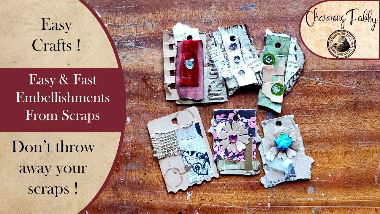 Don't Throw Away Your Scrap Papers - Embellishment Ideas, Easy Craft , Fast Craft, Craft With Me