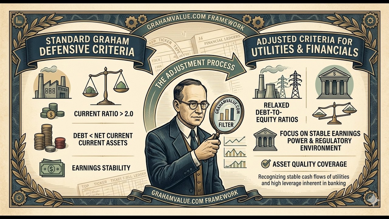 Value Investing in Utilities and Financials (REITs etc) using The Intelligent Investor by Ben Graham