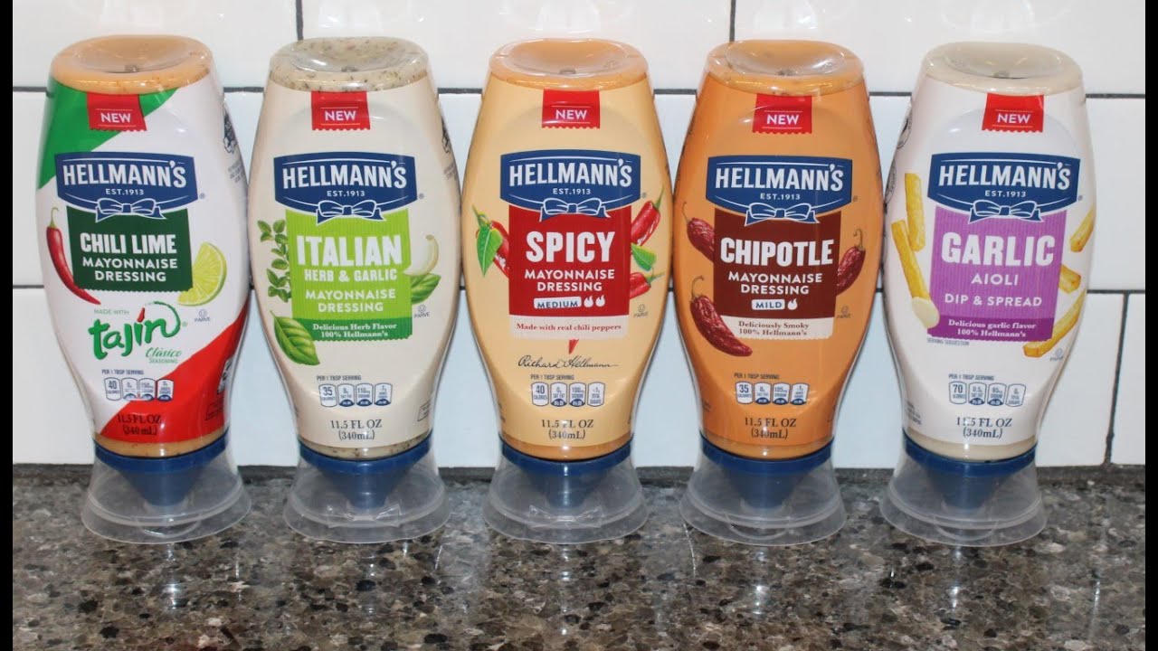 Hellmann’s Mayonnaise Tajin Chili Lime, Italian Herb & Garlic, Spicy, Chipotle & Garlic Aioli Dip