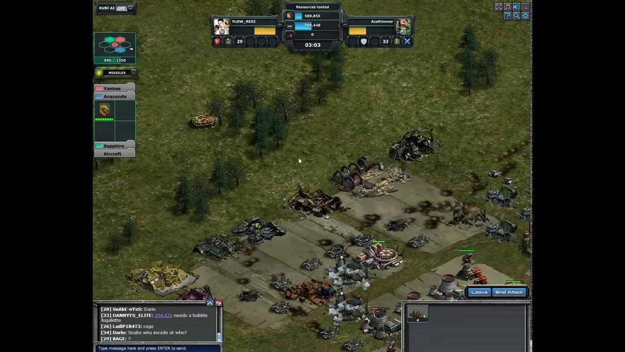 Trying to rubi bubble noobs in war commander.