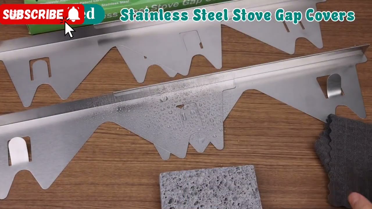 2 Pack Stainless Steel Stove Gap Covers Silver, Windspeed Stove Counter Gap Cover 4 Stove Gap Link👇🏼