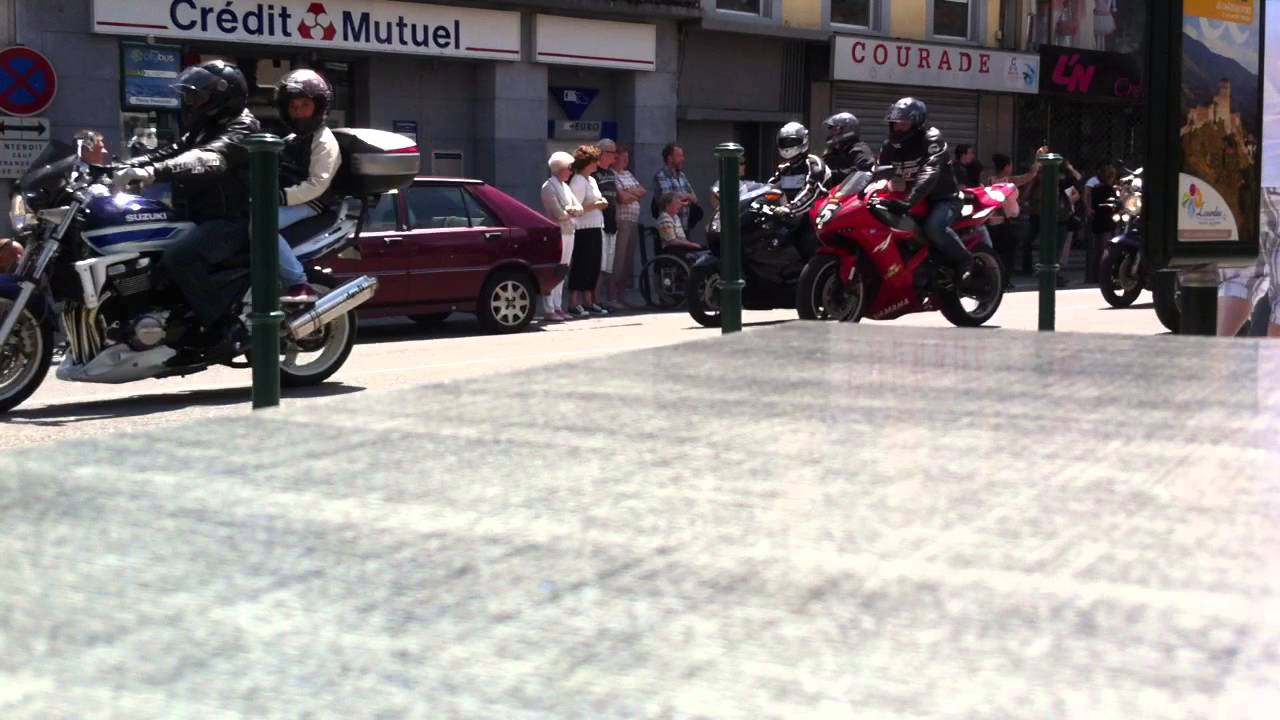 Pèlerinage des motards LOURDES 2015 cortège complet.