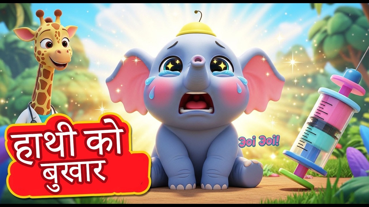 Aaj Mangalwar Hai 🐘 Haathi Ko Bukhar Hai | Hindi Cartoon Rhyme | Kids Nursery Song 2026 #foryou