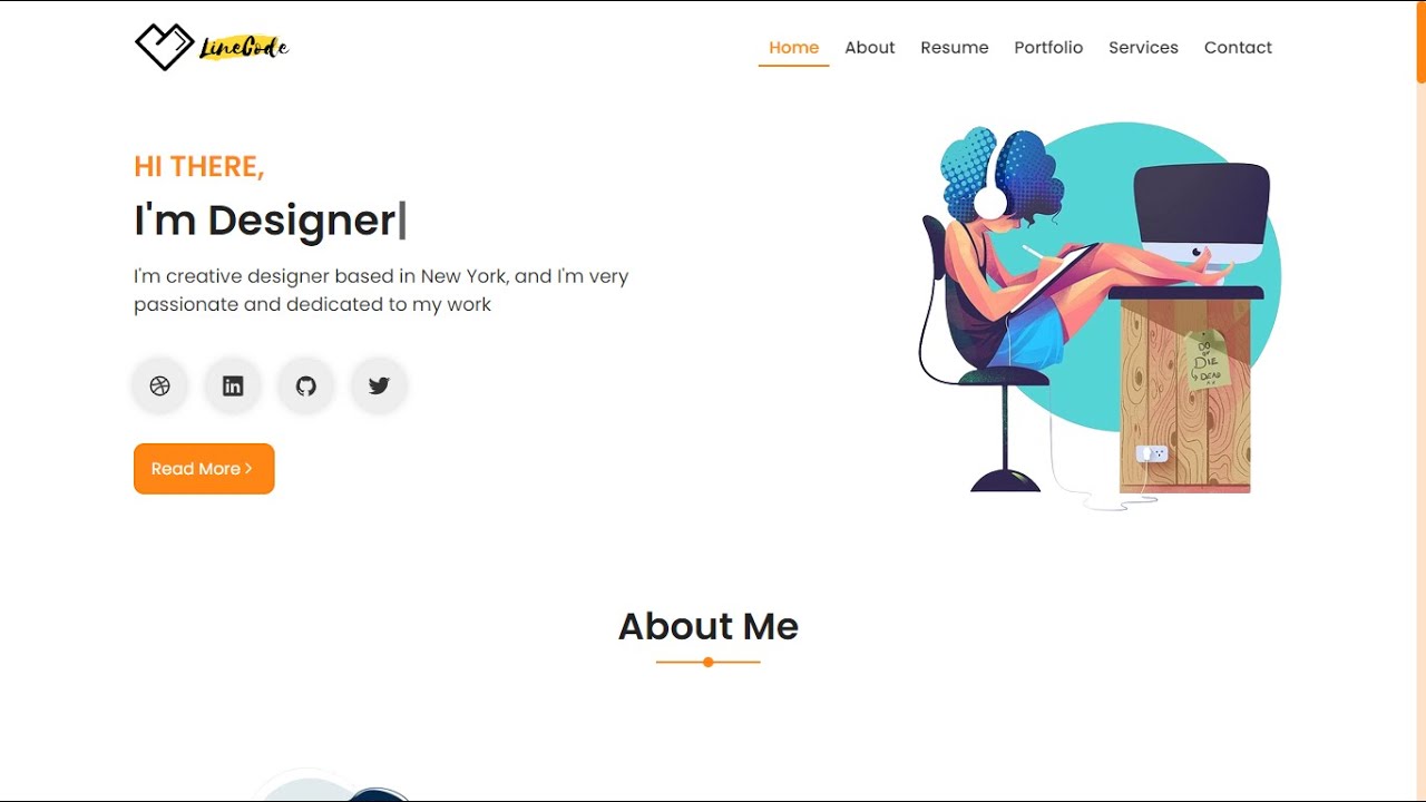 Create a Responsive Personal Portfolio Website Design Using (HTML/CSS/JS)