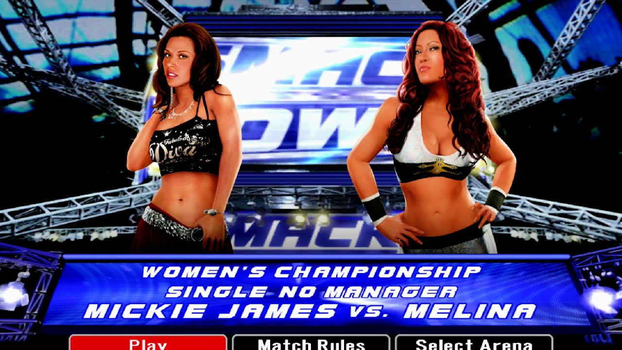 WWE Smackdown vs Raw 2008 - Melina vs Mickie James | Women's Championship Match
