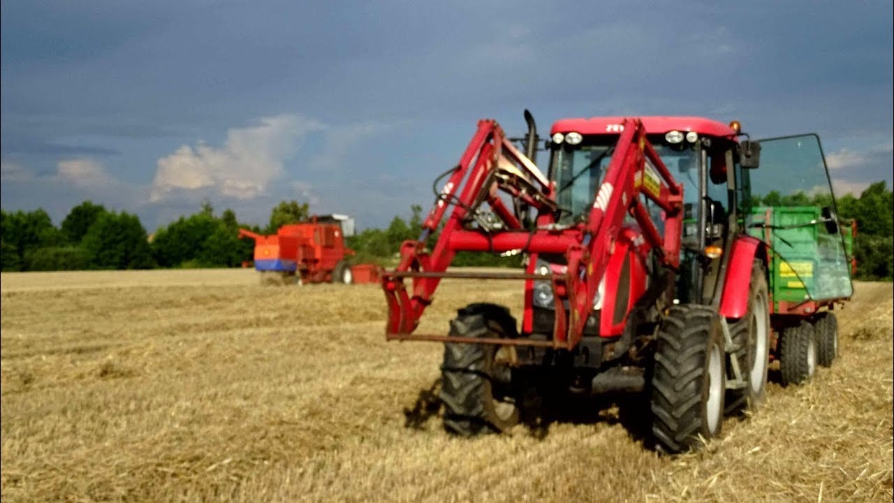 Żniwa i Prasownie Słomy 2018 Na Kuajwach Bizon M F Zetor & John Deree