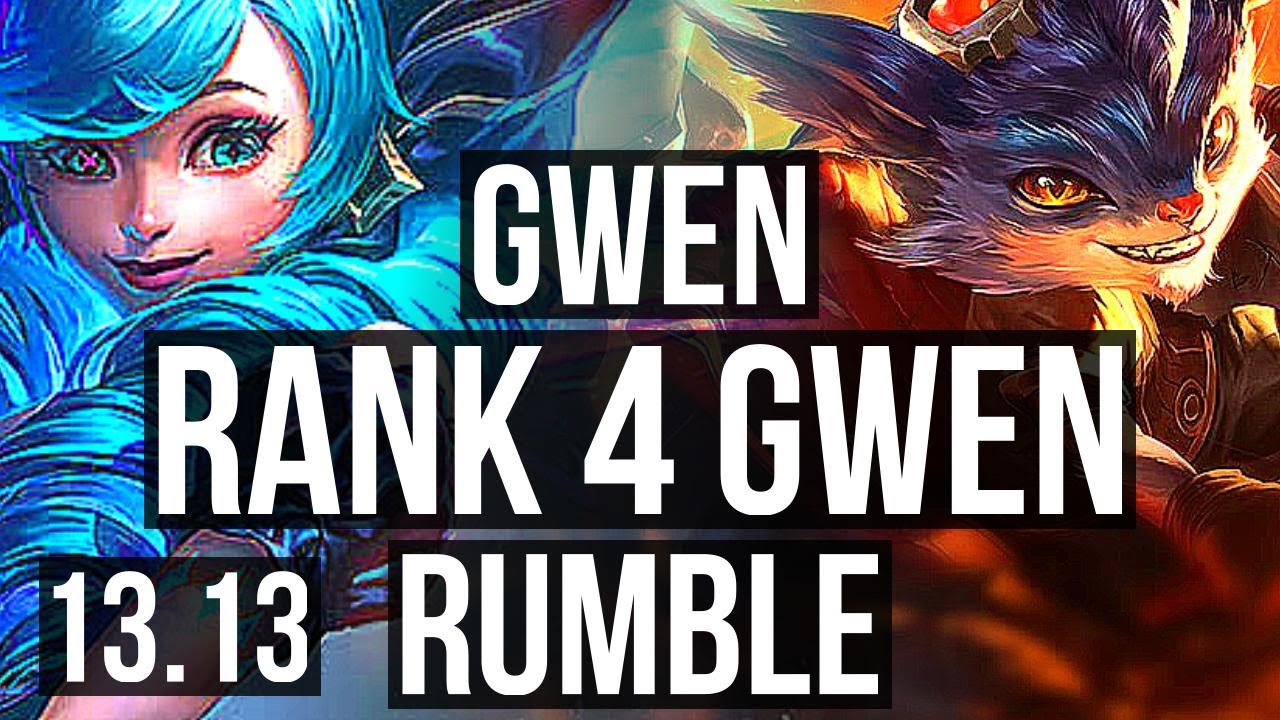 GWEN vs RUMBLE (TOP) | Rank 4 Gwen, 5/1/3, Rank 21 | KR Challenger | 13.13