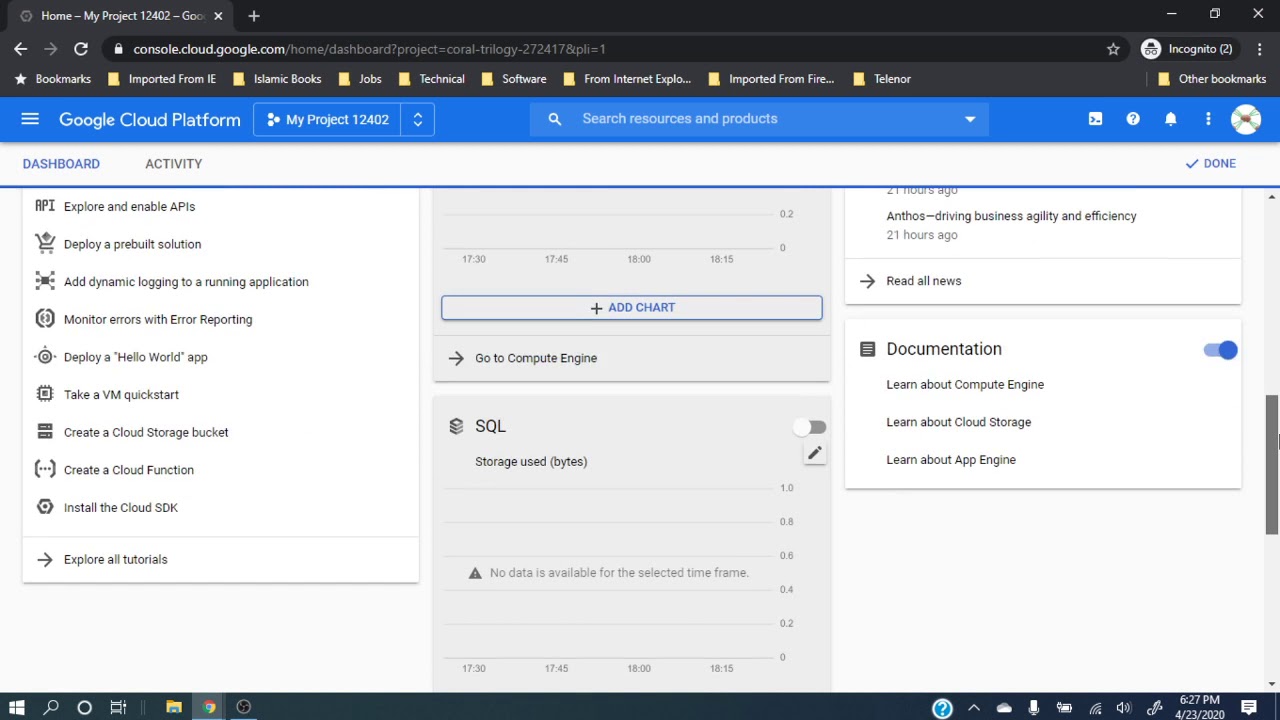 Comparison of GCP with AWS (Dashboard and Services/Navigation menu)