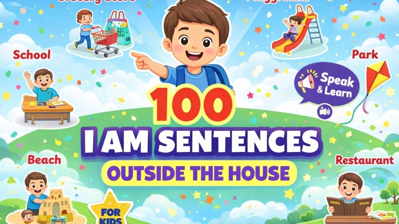 100 I Am Sentences Outside the House | English Speaking Practice for Kids