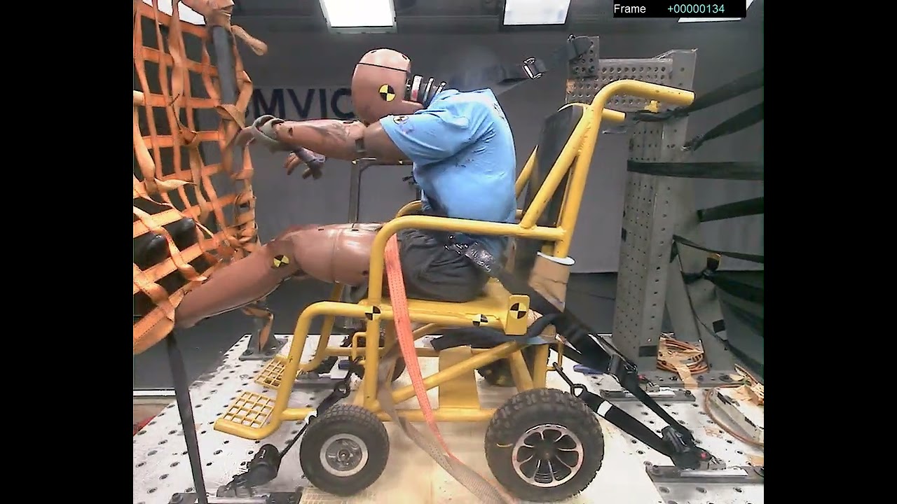 XINDER-TECH wheelchair restraint system ISO10542 with dummy impact tensile test