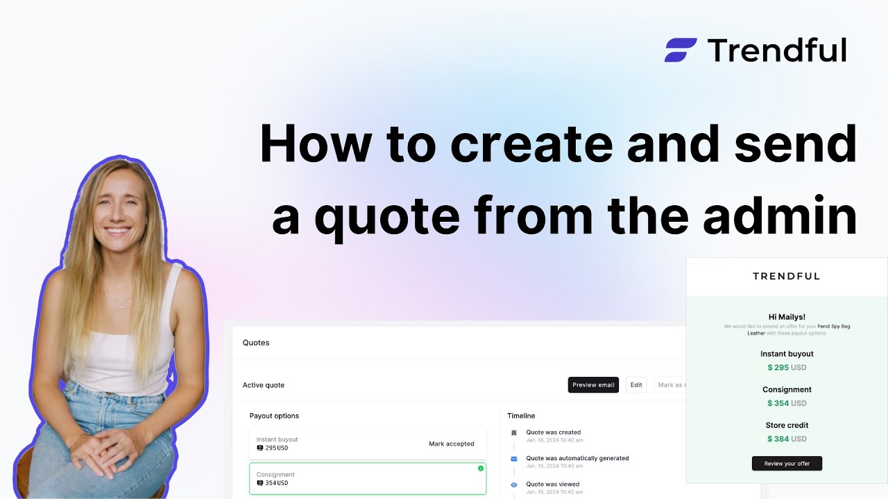 How to create a quote in the Trendful Admin