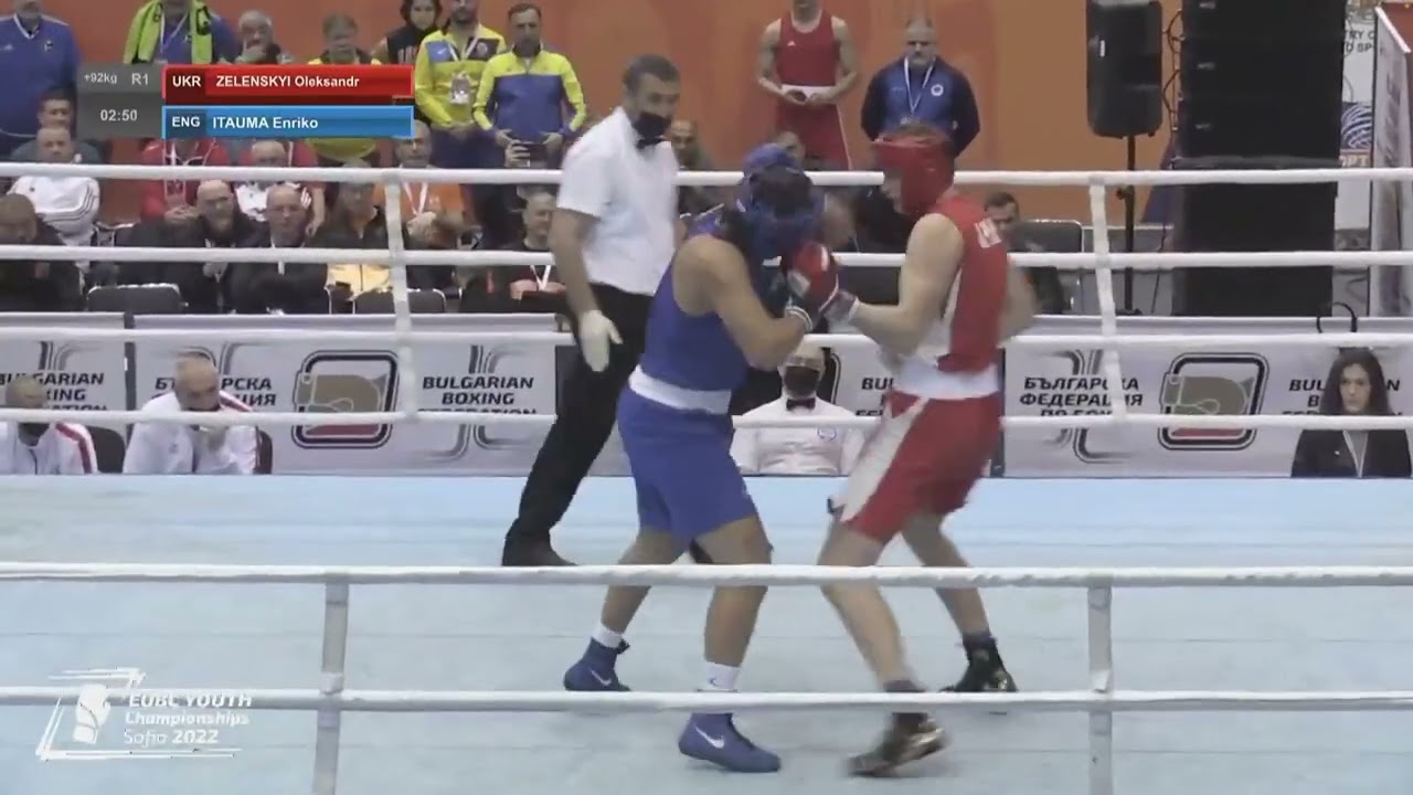 Moses Itauma (ENG) vs. Oleksandr Zelenskyi (UKR) EUBC Youth Championships 2022 SF&rsquo;s (92+kg)