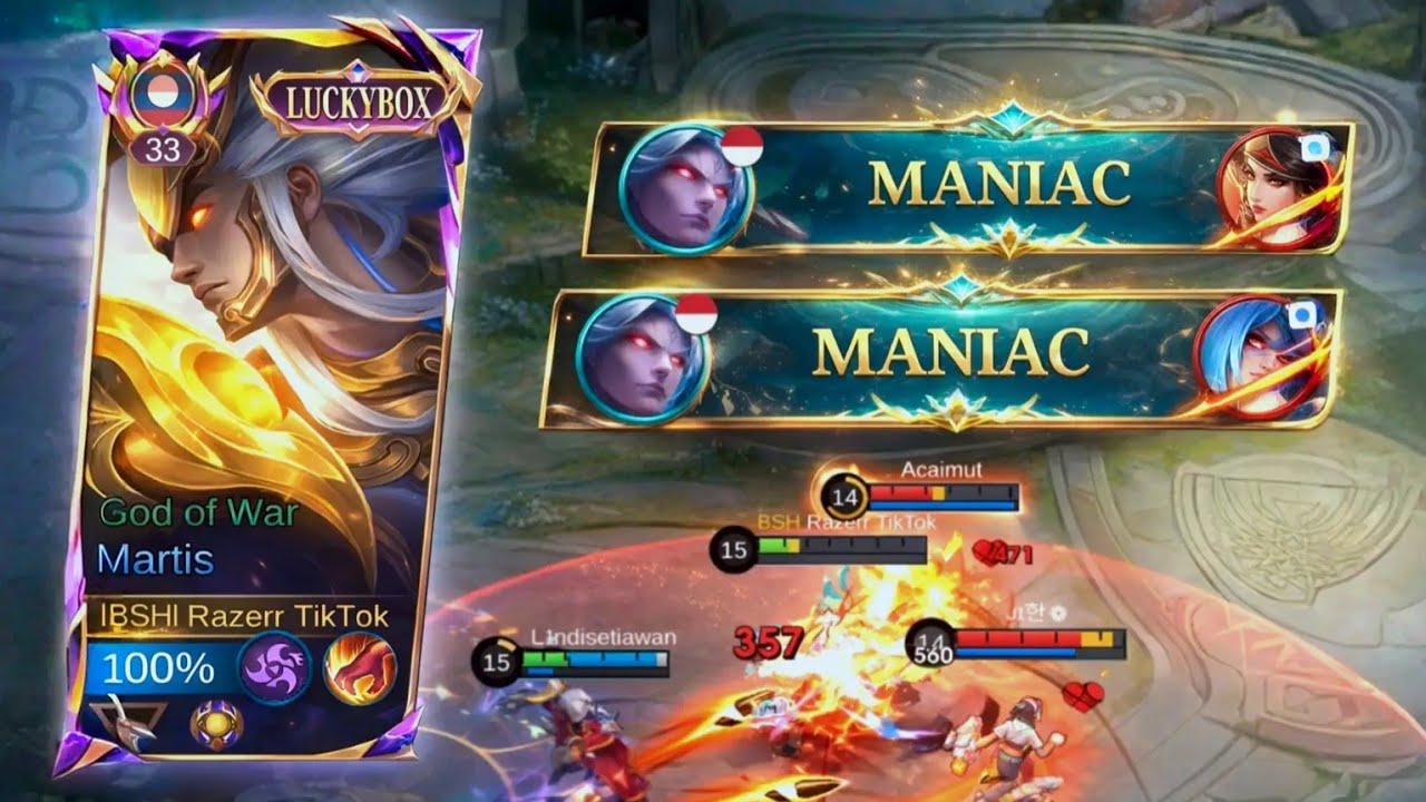 MARTIS MANIAC 2X, Sekali War Masuk, Langsung Rata - MLBB