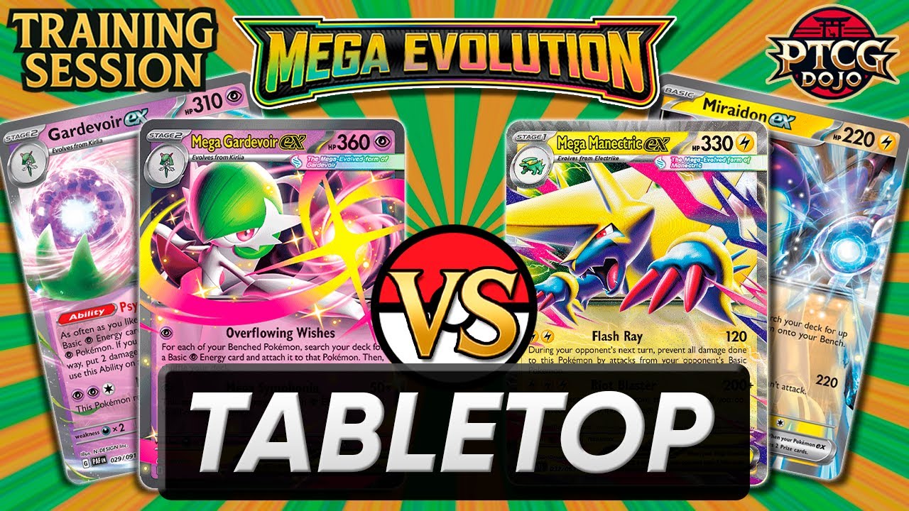 Mega Gardevoir ex vs Mega Manectric ex | Mega Evolution | Training Session Tabletop Gameplay