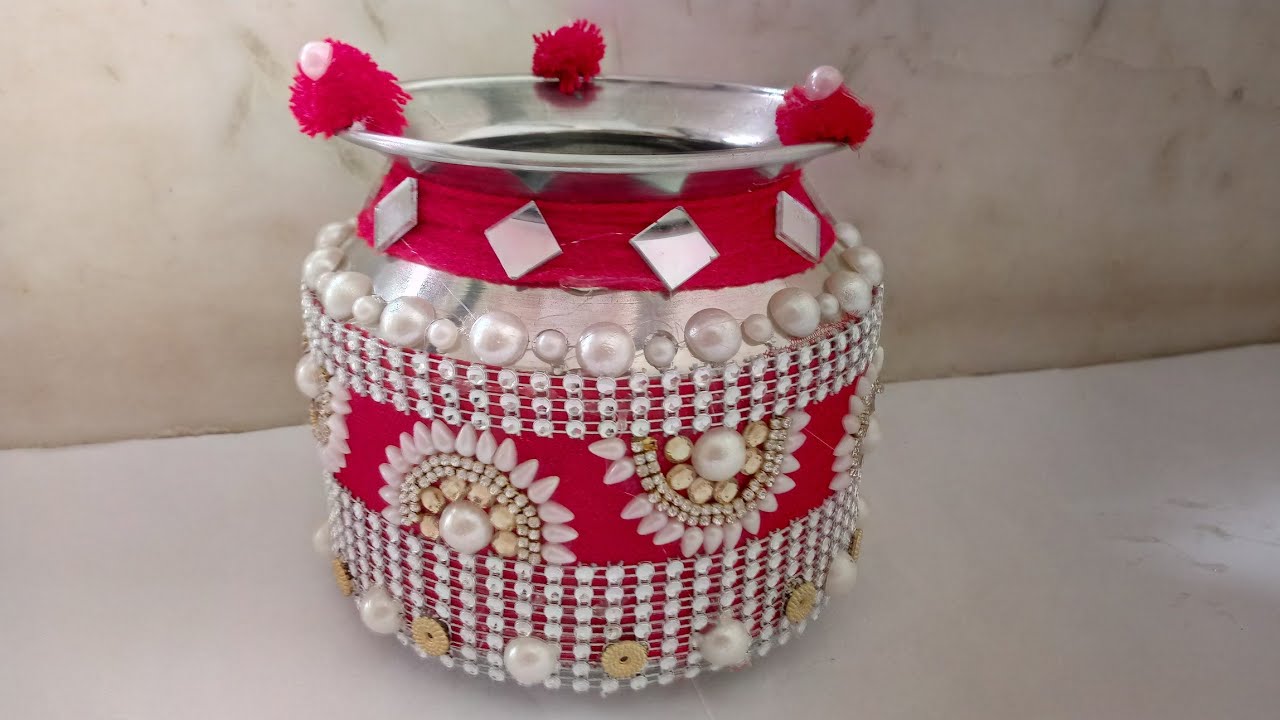 #Matki #Decoration Idea For Festivals/Weddings | #CraftLas #SteelPotDecoration