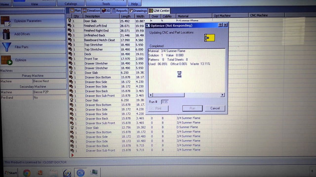 Cabinet Vision cnc output routine