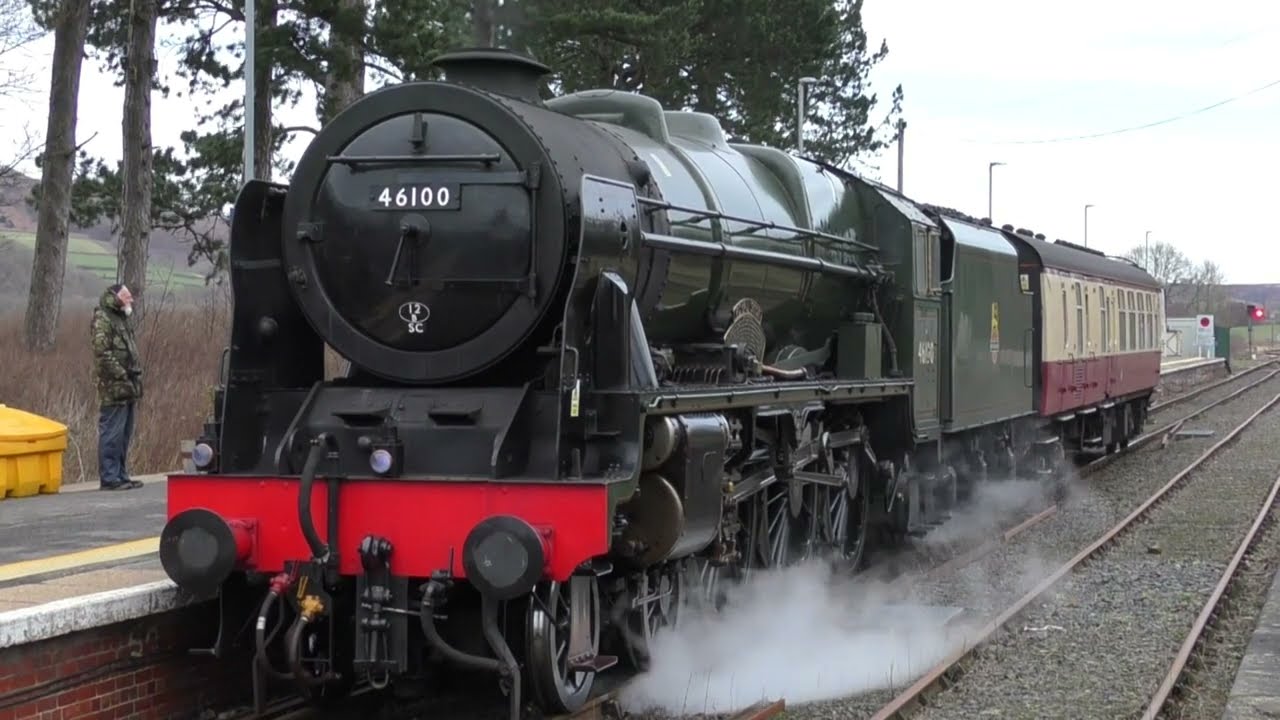 46100 Royal Scot today travelled from Crewe to the NYMR seen travelling down the Esk line. 06-02-24.