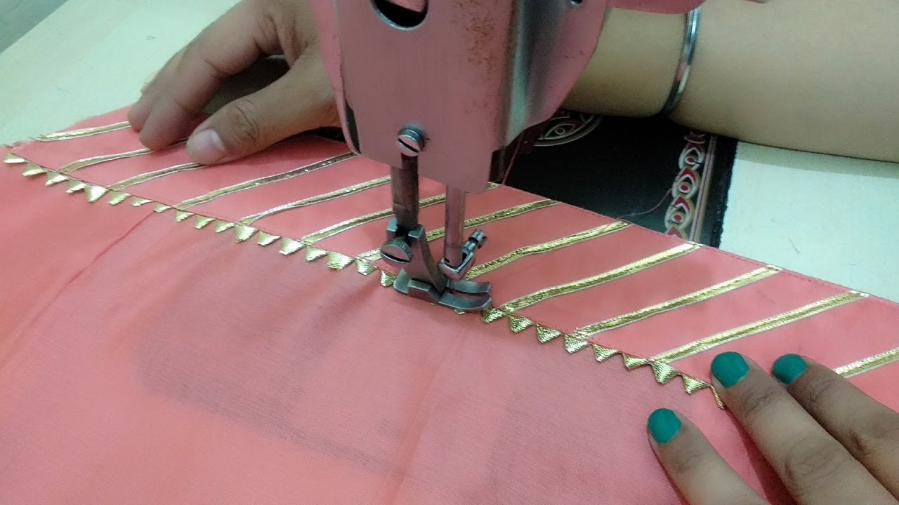 Salwar Poncha Design with Gotta Patti Lace || Salwar Mohri Design making