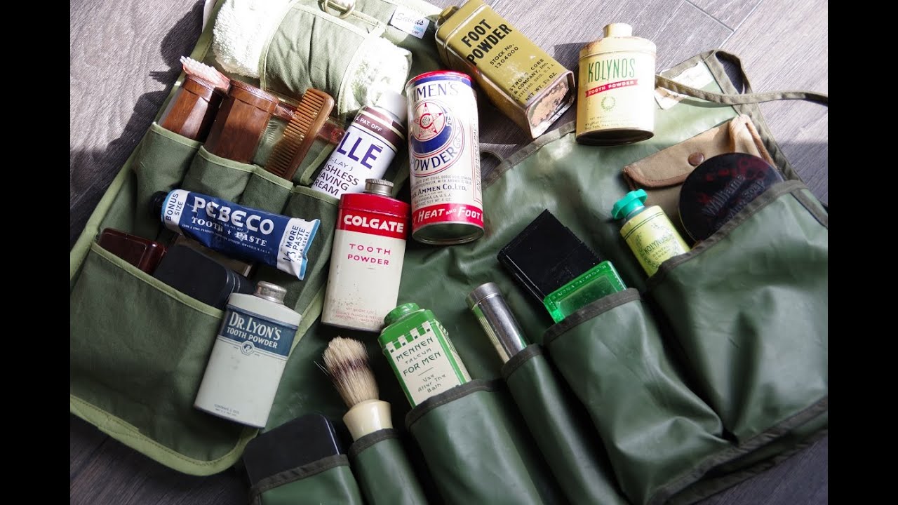 Miss Drop 44 #99   - US Army Wash kits, shaving cream, toothpaste etc Paratrooper Normandy ww2