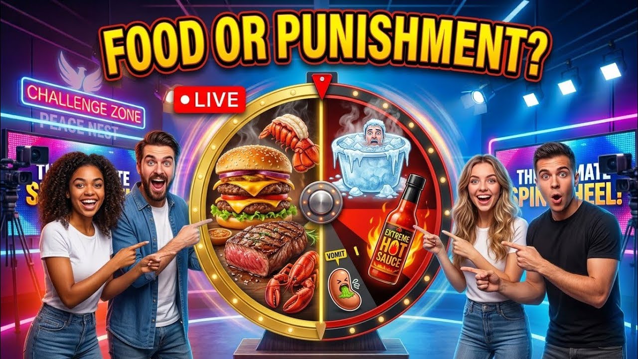 FOOD or FUNNY PUNISHMENT? 🎡 Spin the Wheel Challenge LIVE #Live #Challeng #fun #USA #UK #Germany