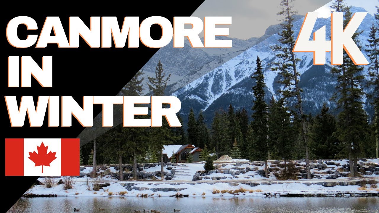 4K | Canmore, Canada in Winter | Virtual Walking Tour | Ambiance