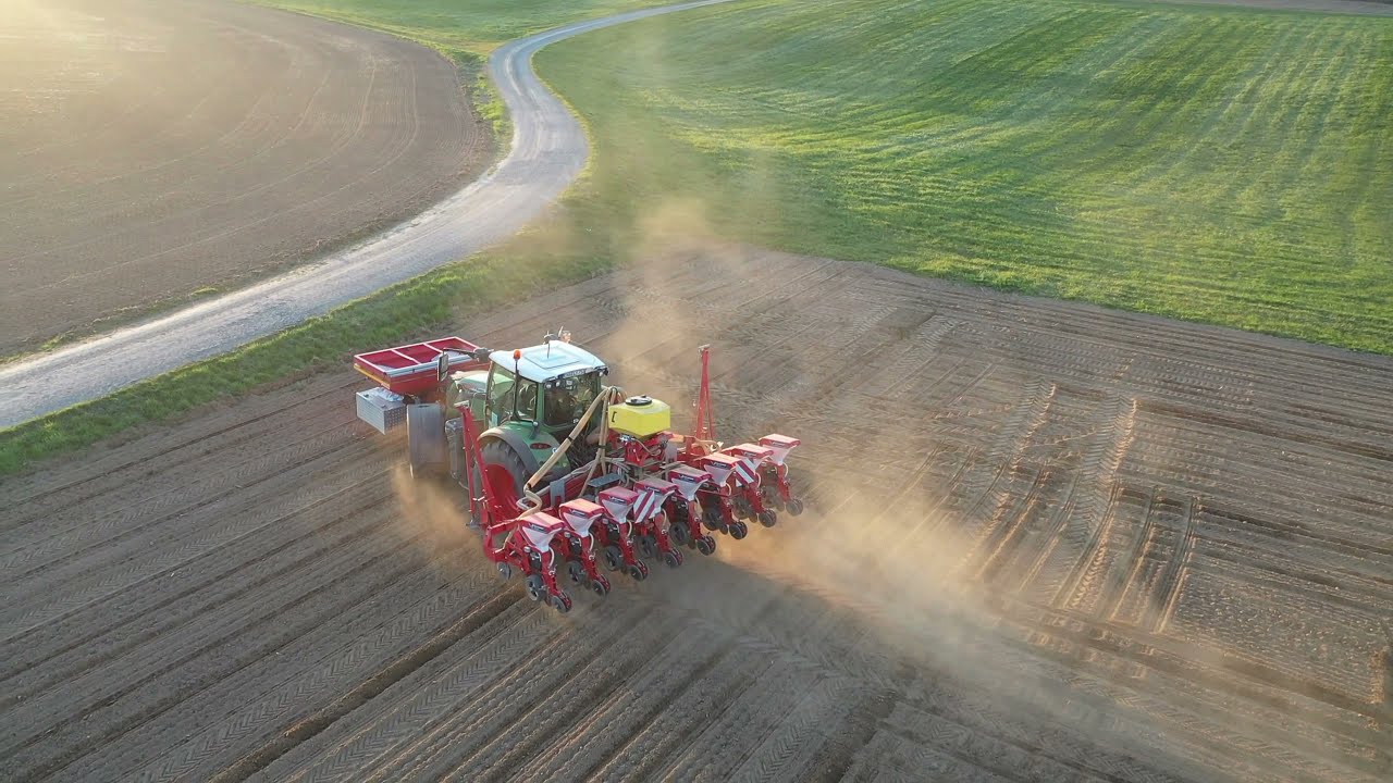 Mais säen 2021 - Fendt 718 S4 mit Kverneland Accord Optima HD e-drive